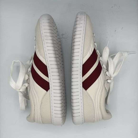 New Bally Player Striped Leather Sneakers White/ Ted Size 39/ US 9 - Picture 9 of 14